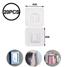 sylbx 20 Paia Ganci da Parete Trasparenti Autoadesivi,Ganci da Parete Biadesivi,Ganci Adesivi a Doppia Faccia,Riutilizzabile, Adatto per Camera da Letto Cucina Soggiorno Bagno