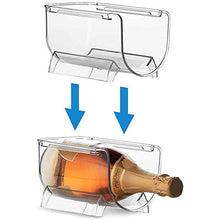 Jackallo Portabottiglie impilabile, portabottiglie per Vino Trasparente Portabottiglie in plastica impilabile per Ripiani in Cucina Frigorifero dispensa