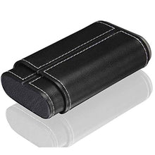 SMEJS Black Leather Cigar Humidor - può ospitare 3 Sigaro Viaggio Portatile Holster/Cigar Humidor