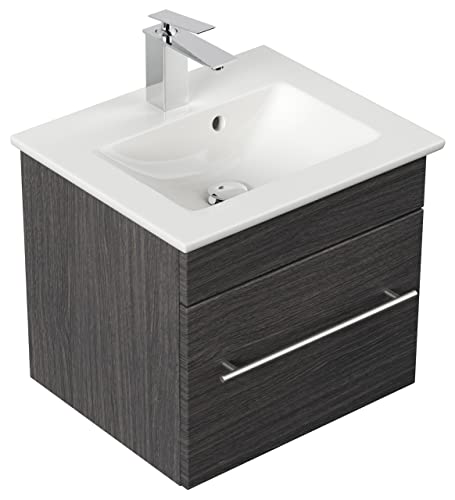 Mobile bagno con lavabo Villeroy & Boch Venticello 50cm antracite venato