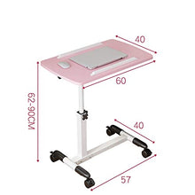 RKRLJX Computer Tavolino Regolabile Tavolo Portatile per Laptop, Pieghevole, elevabile, Rosa, 60x40 cm, Adatto per Adulti e Bambini