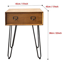 Oupai Tavolini Comodino, Legno Solido Camera Comodino Retro Fianco del Mobile Storage Box Laterale Tabella 1 Cassetto Robusto e Durevole 17 × 17 × 22 Pollici per Soggiorno Camera da Letto