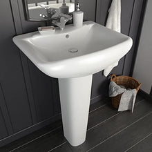 vidaXL Lavandino a Colonna in Ceramica Bianca Lavabo Lavello Sanitari Bagno