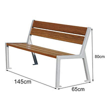 Panchina da giardino panchina in metallo, Panchina in legno in acciaio inossidabile resistente alle intemperie, Mobili da giardino terrazza ingresso moderno minimalista, 145 * 65 * 80 cm