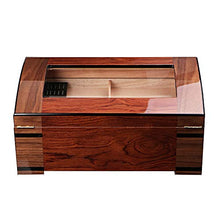 Minmin Cigar Box Legno di Cedro Vetro Trasparente Finestra sigaro umidificatore Sigaro di fumo del Governo con l'igrometro, 240x220x240mm accessori del sigaro (Size : 240x220x240mm)