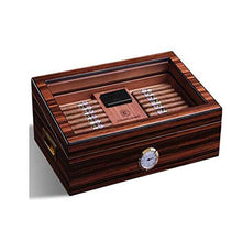 YUEZPKF Bellissimo Scatola di Sigarette, Mellow Cedar Legno Cerniera Metallo Cerniera idratante Casella d'idratante Piano Piano Grande capacità Sigaro Scatola, Regalo Buon Moo