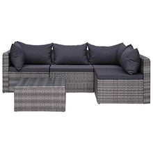 vidaXL Set Divani da Giardino 5pz con Cuscini Funzionale Impermeabile Facile da Pulire Modulare Resistente Rustico Sofà Divanetti in Polyrattan Grigio