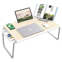 Nulaxy Tavolino da Letto, Tavolino Pieghevole per Laptop, XXL di Grandi Dimensioni Supporto PC Portatile con Cassetto Portaoggetti e Supporto per Libri per Divano, Letto, Ufficio e Pavimento