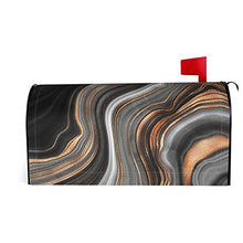 Elegante marmo nero con venature oro e rame dal design unico per cassetta delle poste, copertura per cassetta postale per giardino, giardino, cortile, dimensioni standard, 53 x 45 cm
