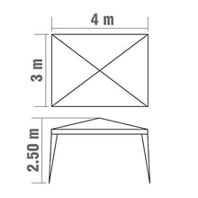 VERDELOOK Gazebo con Struttura in Ferro e Copertura in polietilene, 3x4 m, Bianco