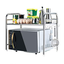 LYM &ripiano di stoccaggio Scaffale for Forno a microonde, Scaffale di stoccaggio in Acciaio Inossidabile Scaffale di stoccaggio for Cucina Forniture for Cucina -2 Strati Scaffale di Finitura