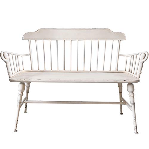Sedia Doppia Panca da Giardino, Sedile Posteriore per Il Tempo Libero del Balcone in Stile Distressed, Panchine Decorative in Metallo per terrazze durevoli, Sedia da Pranzo Sedia da caffè