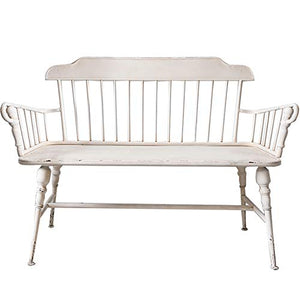 Sedia Doppia Panca da Giardino, Sedile Posteriore per Il Tempo Libero del Balcone in Stile Distressed, Panchine Decorative in Metallo per terrazze durevoli, Sedia da Pranzo Sedia da caffè