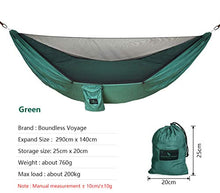 Boundless Voyage Amaca da Campeggio Ultraleggera da Viaggio per Esterni 2 Persone con Amaca da Giardino Zanzariera capacità di carico 200 kg Includi Cinturini per amache BV1033