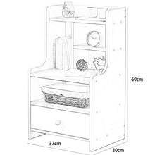 Comodino Multi-livello Spazio Cassetto Indipendente Semplice Moderna Camera Da Letto Comodino Multifunzionale Armadio di Immagazzinaggio 37X30X60CM FANJIANI