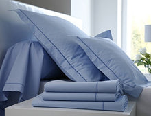 Blanc des Vosges C4H67P -05 Lenzuolo con Angoli, 120 x 190, 30 cm Altezza Collo del Piede, Colore Azzurro