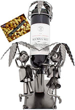 BRUBAKER Portabottiglia da Vino dal Raffinato Design Coppia Sotto Le Palme - Portabottiglie per Vino in Metallo con Biglietto di Auguri