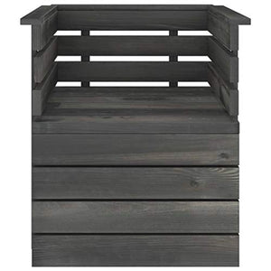 vidaXL Set Divani da Giardino su Pallet 7 pz Legno Pino Grigio Scuro