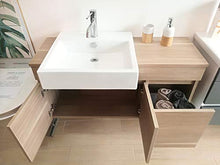 MANUTENCASA ITALIA free100 Mobile Bagno sospeso cm 100, lavabo in Ceramica Ampio Specchio con Lampada LED, Due Ampie Ante e cassetto Laterale