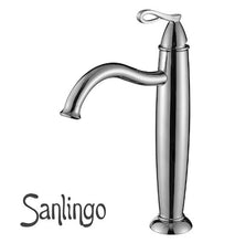 Sanlingo - Rubinetto miscelatore monocomando Sanlingo alto, per lavandino, modello: Kona, materiale: cromo massiccio