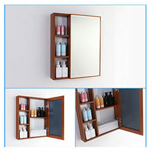 haozai Mobiletto Pensile da Bagno con Specchio Salvaspazio Mobile da Lavabo Stile Rustico Armadietto Arredo Specchio A Parete, 60x70x12.5cm 20