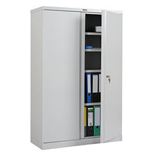 Armadietto da archivio faldoni Valberg 2 ante 4 ripiani acciaio 37x92x140cm ~ grigio