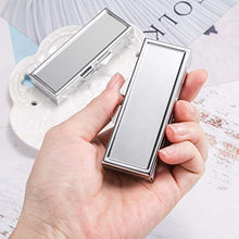 Haosell - 2 contenitori per pillole in acciaio inox, in metallo, con 3 scomparti, portatile, con specchio, vitamine, medicine, tablet, organizer per uso quotidiano e da viaggio