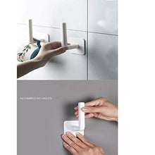 Dream HorseX Gancio Autoadesivo, portarotolo da Parete, Porta Asciugamani da Cucina Multifunzione Senza Punch, Adesivo Gancio Appendiabiti Asciugamano Gancio,11.6 * 7CM, Bagno, 2 Pezzi