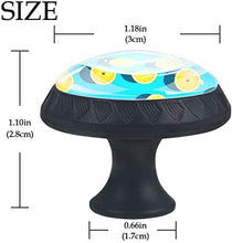 Modello di limone frutta blu Pomelli per Porta Set di 4 Pomelli per Mobili Manopole per Cassetti Cucina Armadio Vetro