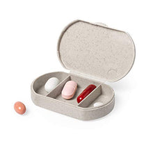 T-Pill - Portapillole giornaliero 3 scomparti Ovale 100% Bio in fibra di Bamboo - Tascabile Contenitore Porta Pillole