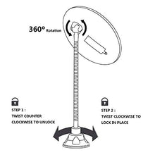 MMWYC Specchio cosmetico Illuminato a LED con Specchio ingranditore for Il Bagno Specchio cosmetico con Ventose Specchio da Viaggio con Rotazione a 360 Gradi