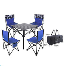 Tavolo Da Picnic Pieghevole E Set Da Spiaggia, Set Tavolo E Sedie Regolabili in Altezza Sedia Da Spiaggia Scrivania Portatile in Alluminio (Con 4 Posti), Per Tavolo Da Picnic All'aperto Sedia ,H,L