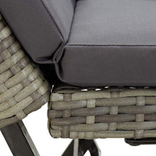 Festnight Panchina da Giardino con Cuscini, Panchina da Esterno, Panche da Giardino in Polyrattan Grigio 176 cm