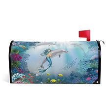 Delfini Sirena Pesce Colorato Animale Subacqueo Mondo Mailbox Copre Magnetico Giardino Cantiere Casa Decor Dimensioni Standard 53,3 cm x 45,7 cm