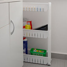 EYEPOWER Scaffale Stretto 12,5cm Portaoggetti Cucina Bagno 3 Livelli Ripiani Bianco