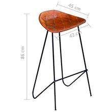 Set Tavolo da Bar 5 Pezzi con 2 sgabelli da Bar Tavolo da Bar per la Colazione e sgabelli Set per Cucina Soggiorno Sala per Feste Industriale in Legno massello di Recupero e Vera Pelle