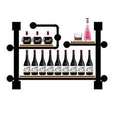 MoDi Wine Rack Retro Style Industriale Tubo di Acqua A Parete Vino Rack (L120 * W20 * H80cm)