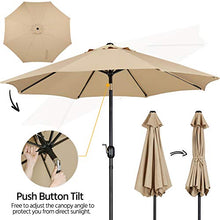 Yaheetech Ombrellone da Giardino Inclinabile con Manovella in Alluminio e Poliestere Impermeabile Anti UV da Esterno Spiaggia Terrazze Bar Balcone ø 261 x 240 cm Ecrù