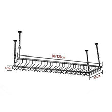 JHGJBJ Hanging Porta Bicchiere di Vino, cremagliera Appeso stoccaggio Bicchiere di Vino soffitto di Ferro Regolabile in Altezza, for la casa/Cucina/Bar (Size : 90x35cm)