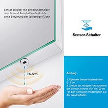 Heilmetz Specchio da bagno a LED con illuminazione, luce bianca calda, specchio da parete (Stile G, 100x60cm Sensorschalter + Uhr)