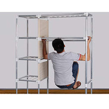 XuQinQin Cloth Armadio, Assemblea Cloth Armadio Guardaroba Semplice Matrimoniale Grande Assemblea Armadio Bold Ispessito Steel Pipe Armadio (Size : 125x46x128cm)