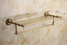 GJJSZ Tutti Gli scaffali da Bagno/portasciugamani antichi in Rame,a Parete,processo Spazzolato,mensola da Bagno 63 * 24 * 13,5 cm
