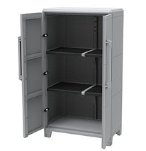 Terry 1 Armadio Multifunzionale Alto, da Esterno Interno, Due Ante, grigio, 78 x 43.6 x 143 cm