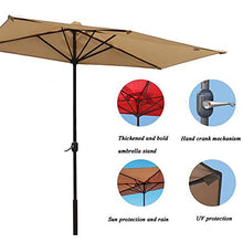 KUWD Ombrellone da Balcone, Mezzo Ombrellone Parasol, per Esterno, Terrazzo, Giardino, Cortile, 2.5 × 1.2M