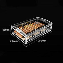 Scatola Porta Sigari Grande capacità Trasparente scatola di sigaro acrilico Contenitore di riparazione del contenitore di riparazione del contenitore sigillato Regalo da uomo Umidificatori Humidor