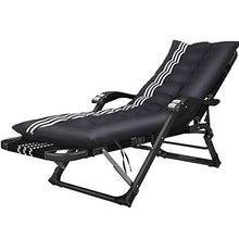 SHUAIIJUAN Sedia per il tempo libero domestico Pieghevoli sedie a sdraio Chaise Lounge Chair esterni regolabili Patio campeggio spiaggia Sdraio da spiaggia reclinabili Sedie Max.200kg - Nero