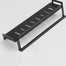 Dongyd Barra di Alluminio per mensola Bagno in Alluminio - 120mm * 600mm * 75mm - Mensola per scaffali da Parete con Doppio rettangolo Nero
