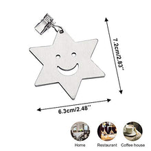 Submarine - Fermatovaglia in acciaio inox, per esterni, peso, riutilizzabile, per esterni, piccolo, fermatovaglia con clip, set da 8 pezzi (stelle)