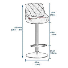 Sgabelli da Bar Sedia Sgabello da barre girevole regolabile a 360 ° con supporto posteriore Sedie da pranzo Sedie da cucina Sgabello da cucina imbottita in velluto, sedia da bar Sgabello Sgabello bist