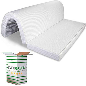 EVERGREENWEB - Materasso Matrimoniale 160x190 H 10 cm PIEGHEVOLE su Seduta per Divano Letto, Prontoletto, Lastra in Poliuretano Ortopedico, Rivestimento ANALLERGICO con Laccetti di Fissaggio, BED SOFA